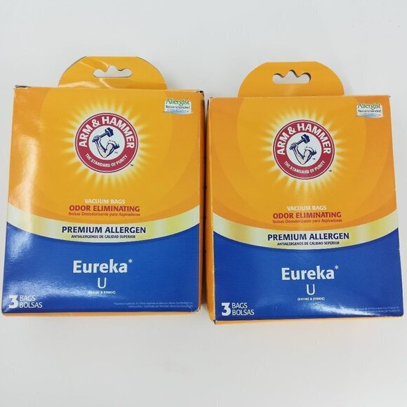 Eureka U Vacuum Bags Arm & Hammer Odor Eliminating Premium Allergen 5 Bags Open - Picture 1 of 5